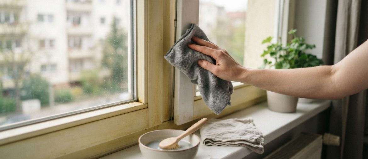 Vergilbte Fensterrahmen reinigen