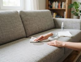 Flecken aus dem Stoffsofa entfernen, ohne Wasserränder zu hinterlassen
