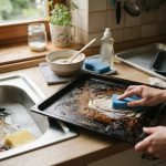 Eingebranntes Backblech reinigen