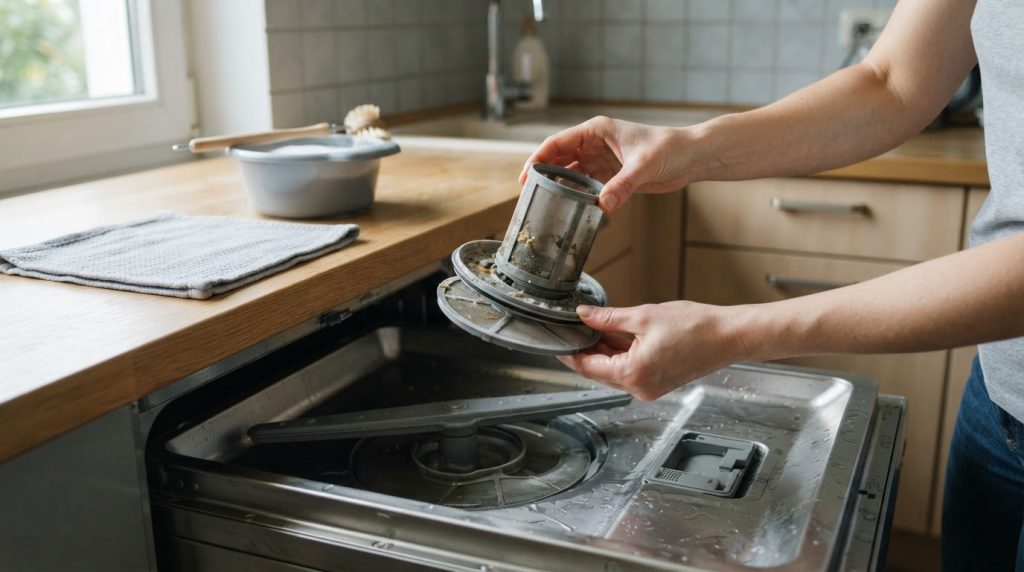 Spülmaschinenfilter reinigen: Der kleine Handgriff gegen schlechte Spülergebnisse Spülmaschinenfilter reinigen