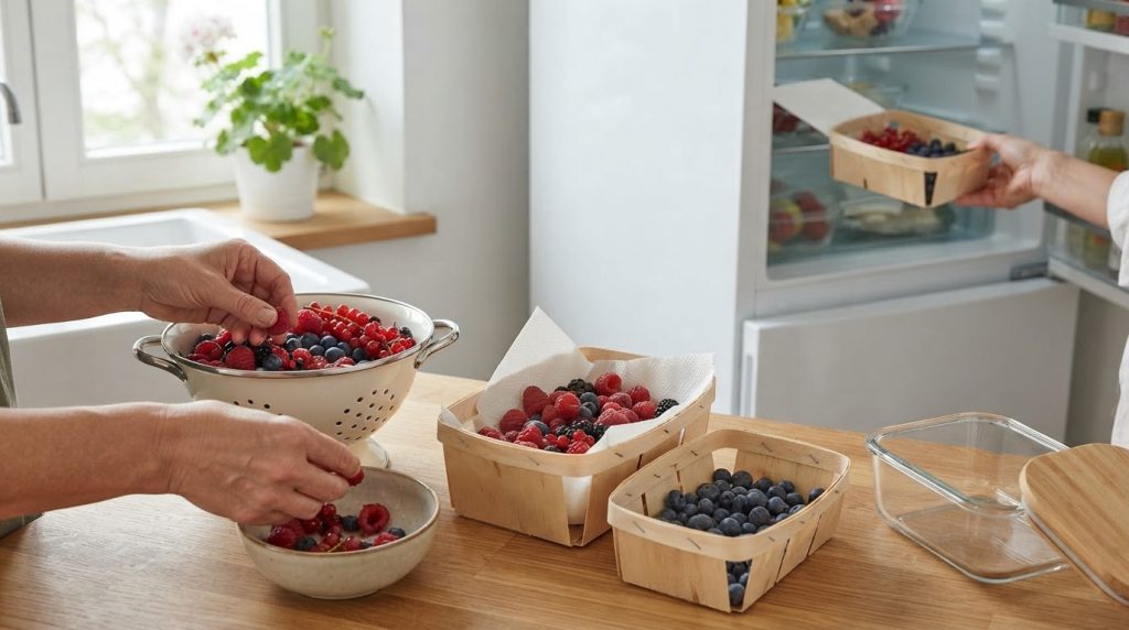 Beeren im Kühlschrank lagern, ohne dass sie sofort weich werden Beeren im Kühlschrank lagern, ohne dass sie sofort weich werden