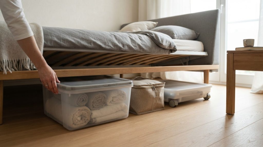 Platz unter dem Bett sinnvoll nutzen, ohne eine Staubkammer zu bauen