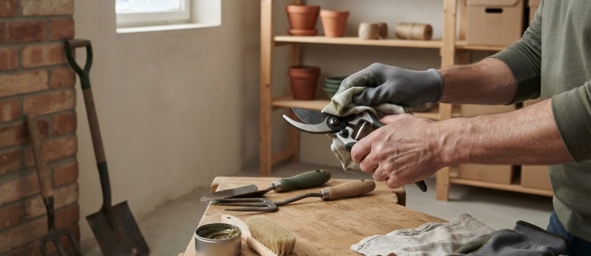 Gartengeräte nach der Saison reinigen und trocken einlagern
