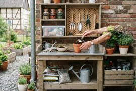 Pflanztisch und Gartenecke ordnen