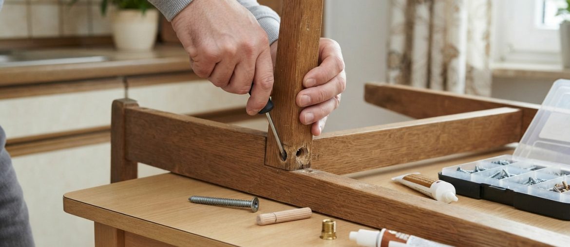 Ausgerissenes Schraubloch im Holz reparieren